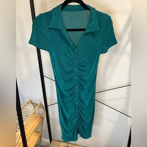 Amazon Green button up dress